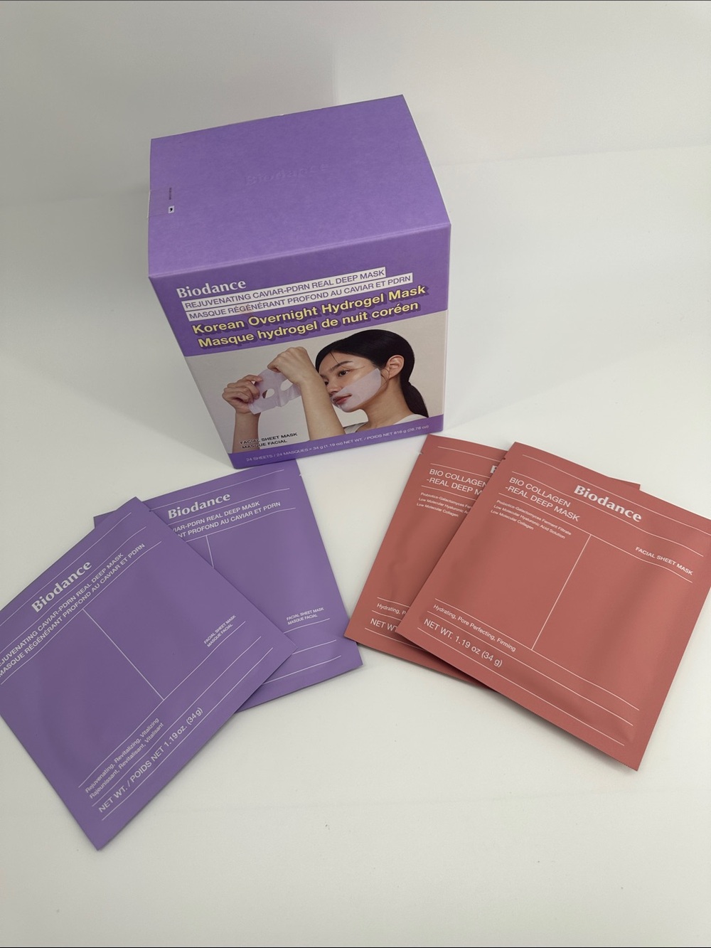 4 Biodance Korean Overnight Hydrogel Masks Rejuvenating Caviar & Bio Collagen